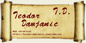 Teodor Damjanić vizit kartica